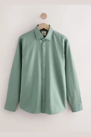 Next Washed Dobby Long Sleeve Smart Cutaway Collar 100% Cotton ShirtXS