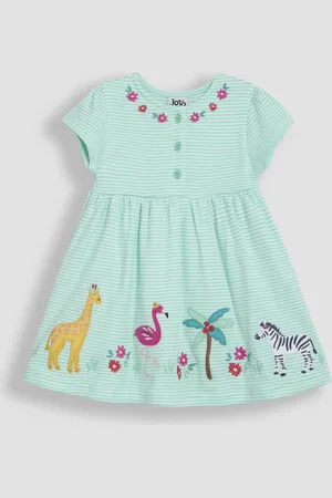 JoJo Maman Bébé Appliqué Button Front Dress98104 cm