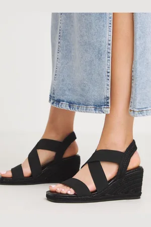 Simply Be Elastic Crossover Espadrille Wedge Sandals In Wide FitEU 39.5 (UK 6)
