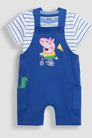 JoJo Maman Bébé 2-Piece Peppa Pig Dungarees & T-Shirt Set7480 cm