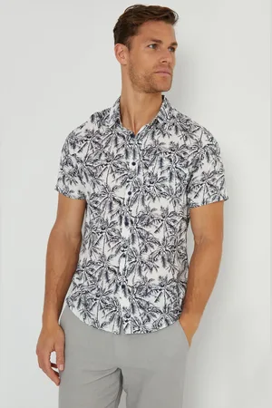 Threadbare Tropical Print Short Sleeve ShirtS