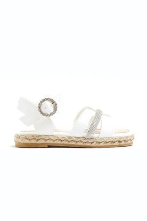 River Island Girls Faux Leather Diamante EspadrillesEU 25.5 (UK 8)