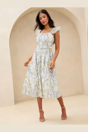 Lipsy London Frill Sleeve Belted Midi Dress38