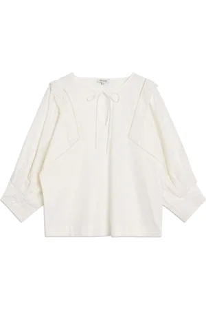 Albaray Cream 100% Cotton Pintuck Sleeve Top38