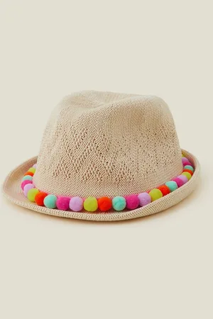 Accessorize Girls Pom Pom Packable Trilby Hat3