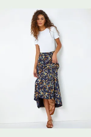 Roman Ditsy Floral Print Midi Skirt38