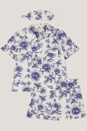 Monsoon Floral Print 100% Cotton Pyjamas & Sleep Mask Set12