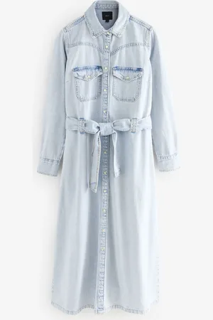 Next Fuller Bust Western Midi Denim Shirt Dress46tall