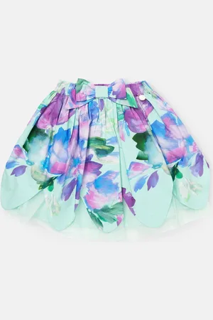 Angel & Rocket Darcy Mint Petal Print 100% Cotton Skirt8 lat (128 cm)