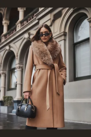 Forever New Monica Faux Fur Collared Wrap Coat40