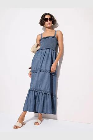 Friends Like These Chambray Tiered 100% Cotton Midi Dress38