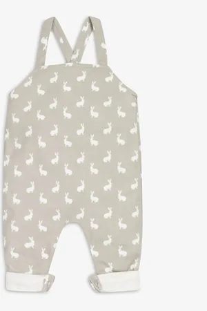 The Little Tailor Baby 100% Cotton Jersey Bunny Print Dungarees10