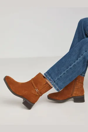 JD Williams Suede Square Toe Boots With Concealed Gusset In Extra Wide FitEU 41 (UK 7)