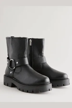 Next Forever Comfort Buckle Strap Leather Ankle Biker BootsEU 38 (UK 5)