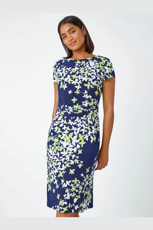 Roman Floral Print Shift Stretch Dress48