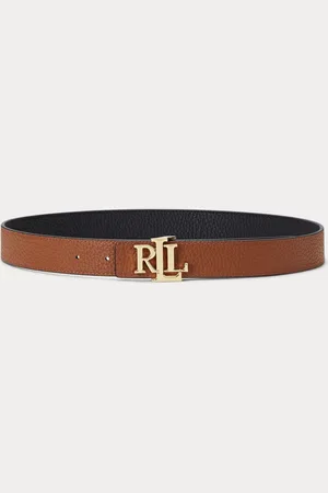 Ralph Lauren Logo Reversible Pebbled Leather BeltL