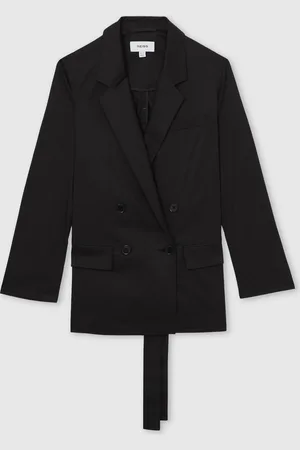 Reiss Osbourne Cotton Blend Double Breasted Belted JacketEU 38 (UK 10)