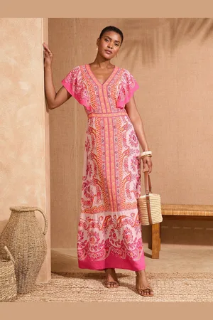 Love & Roses Woodlock Printed V-Neck Flutter Sleeve Midi Dress40