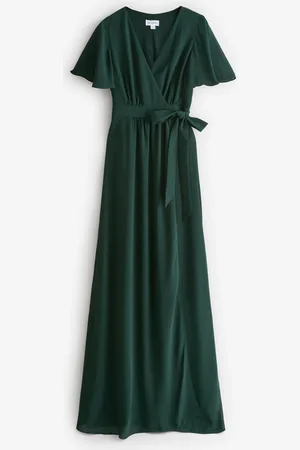 Six Stories Flutter Sleeve Wrap Tie Chiffon Bridesmaid Dress38