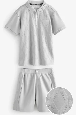 Ted Baker Textured Grey Polo Shirt and Shorts Set12 lat (152 cm)