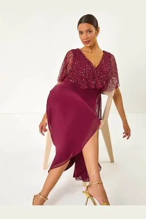 Roman Sequin Embellished Maxi Wrap Dress42