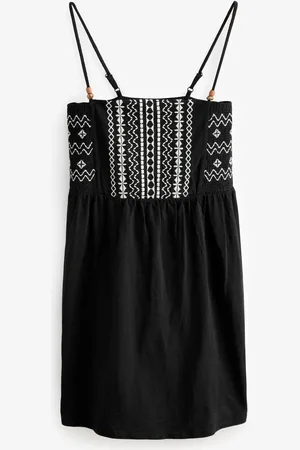 Next Embroidered Strappy 100% Cotton Mini Dress38