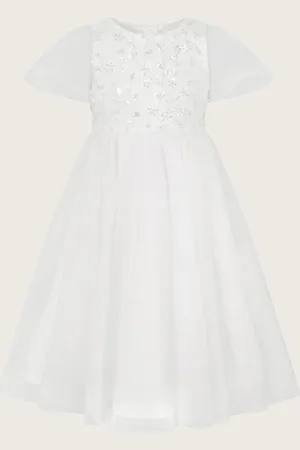 Monsoon Bella Sequin Flower Communion Dress140146 cm