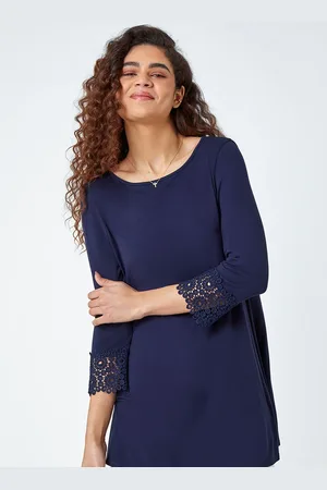 Roman Plain Lace Trim Stretch Top48