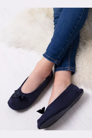 Totes Isotoner Terry Ballet Slippers With BowS