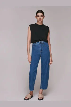 Whistles Organic High Waist Barrel Taper Leg Jeans27