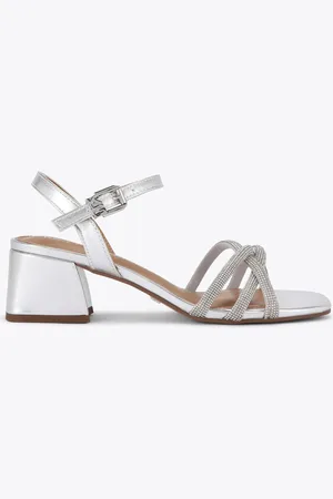 Kurt Geiger Silver Chrome Abra Sandalseu355