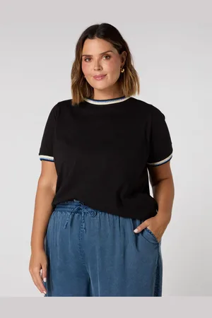 Live Unlimited London Crochet Trim T-ShirtEU 56 (UK 28)