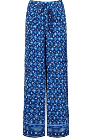 Joe Browns Lightweight Geo Border Print Tie Waist Trousers40