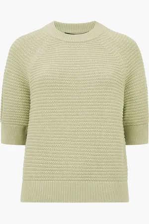 French Connection 100% Cotton Lily High Neck Short Sleeve JumperXL