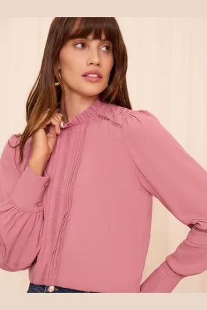 Love & Roses Ruffle Neck Pintuck Detail Long Sleeve BlouseEU 44 (UK 16)