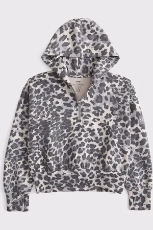 Abercrombie & Fitch Leopard Print Quauter Zip Brown Jumper15