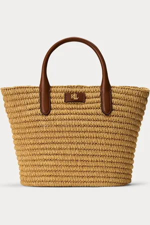Ralph Lauren Natural Brie Straw Raffia Tote BagJeden