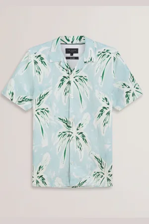 Ted Baker Regular Boche Short Sleeve Tropical Print Palm Tree Polo ShirtXL
