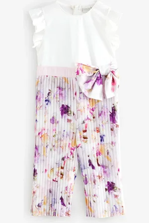 Ted Baker Pink Pleated Satin Bow Detail Jumpsuit5 lat (110 cm)