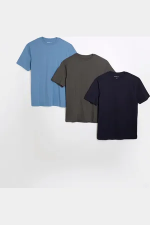River Island Slim Fit 100% Cotton T-Shirts 3 PackL