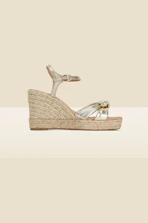 Sosandar Leather Knot Detail Wedge SandalsEU 39 (UK 6)