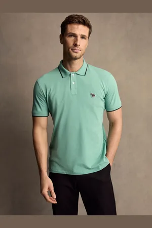 Paul Smith Burgundy Red 100% Organic Cotton Zebra Logo Tipped Polo ShirtM