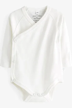 Mori Organic Cotton & Bamboo Long Sleeve Kimono Bodysuit6