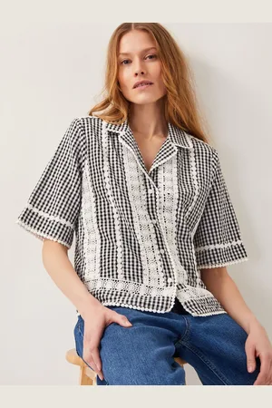 Monsoon Zoe Lace Gingham 100% Cotton Shirt2X-L