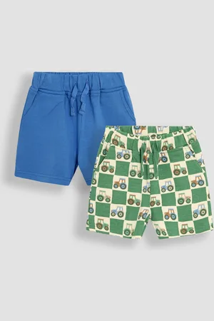 JoJo Maman Bébé Printed and Plain Shorts 2 Pack8086 cm