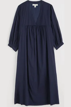 Seasalt Cornwall Earth Colours Voile Midi Kaftan 100% Organic Cotton Dress42