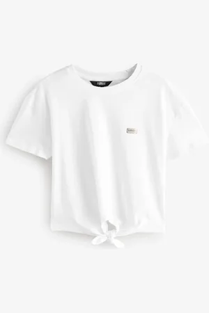 Barbour Soules Tie front 100% Cotton White T-Shirt44