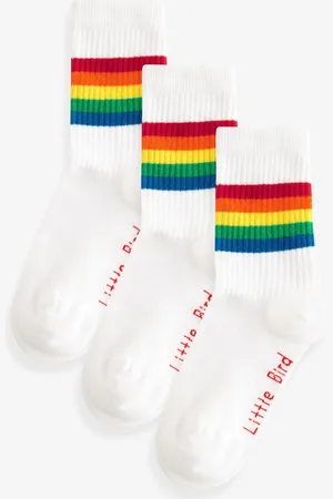 Little Bird Rainbow Stripe Tube Socks 3 PackUK 3