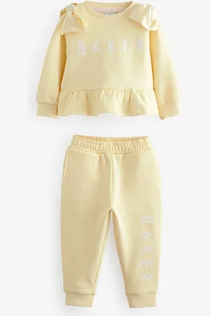 Ted Baker Yellow Satin Bow Sleeve Sweat and Joggers Set98104 cm