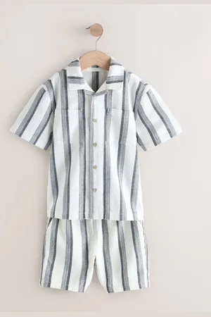 Next Short Sleeve Stripe Shirt and Short Set (3-16yrs)9 lat (134 cm)